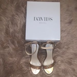 Like NEW Gold Bride/Bridesmaid Heeled Sandals.